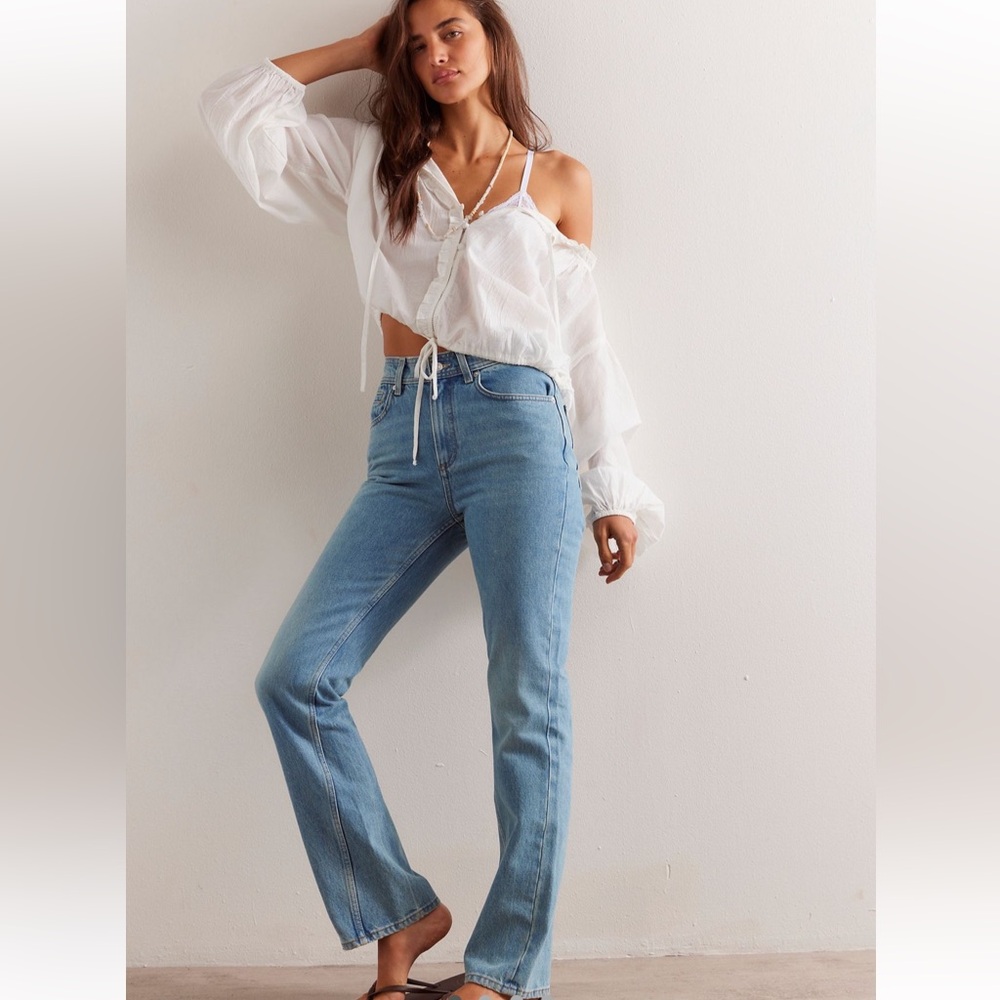 Free People We The Free Xena High Rise Slim Straight Jeans